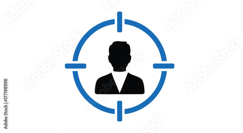 Headhunting concept with a target design featuring a human form silhouette