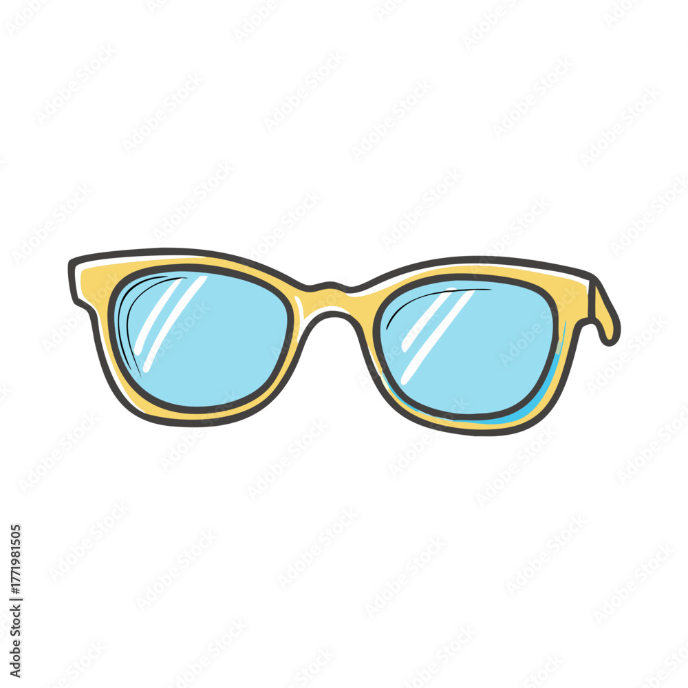 Fototapeta premium Stylish yellow framed sunglasses vector illustration scalable graphic