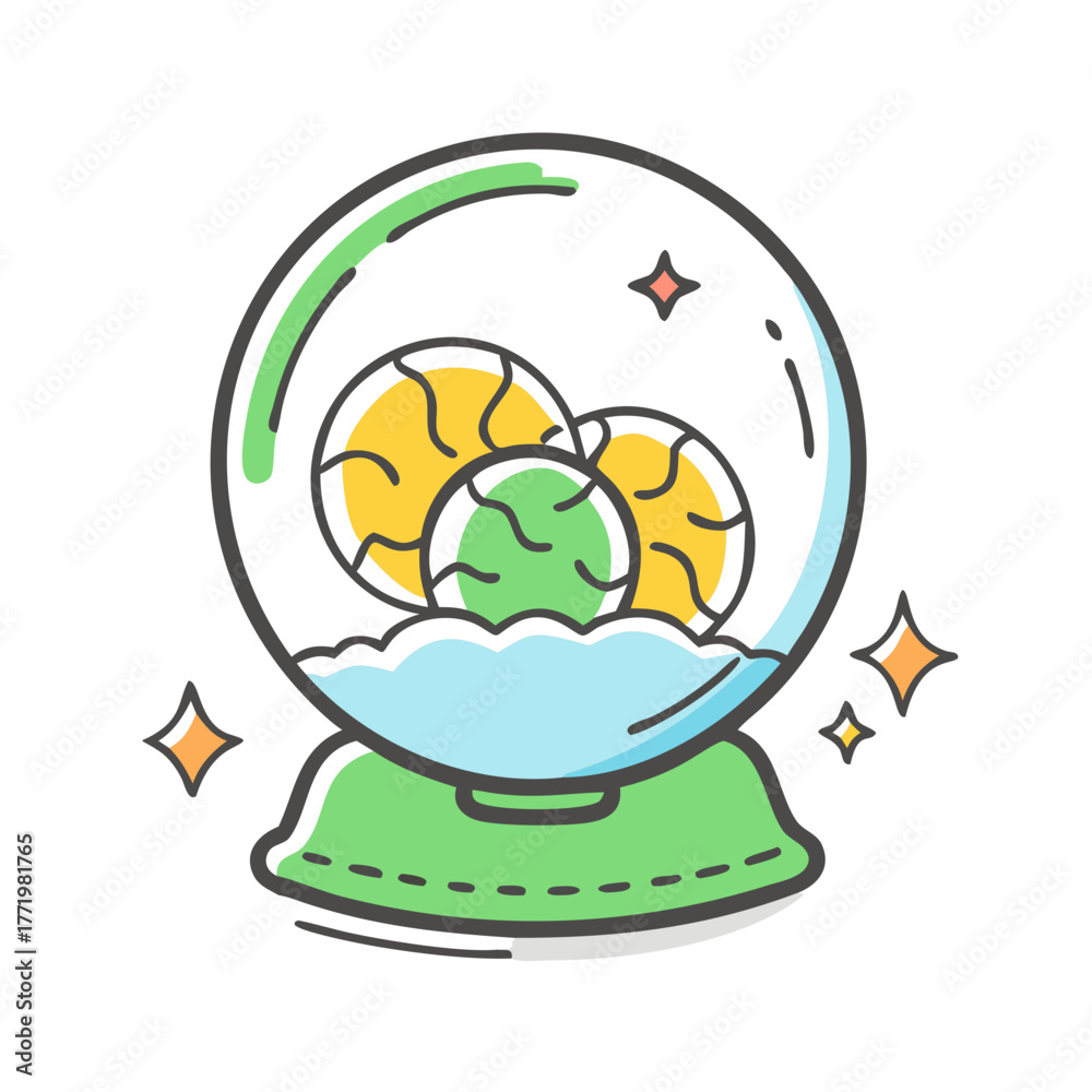 Fototapeta premium Mystic crystal ball illustration vector scalable icon