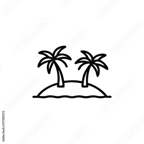 Tropical Island Paradise with Palm Trees