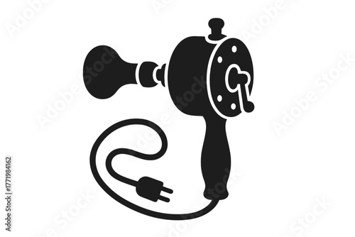Vintage Medical Device Icons. Solid style icons of Historical Medical Gadget: Vintage Vibrator, Early Electric Device, Medical