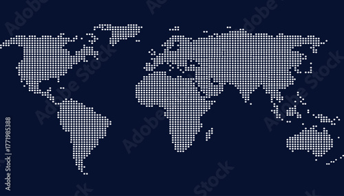 Dotted color world map vector.