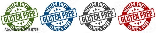 gluten free stamp. gluten free round stamp set isolated on white background