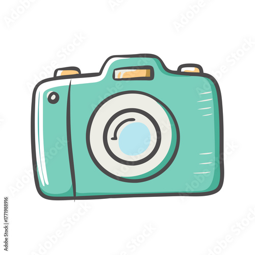 Mint green camera icon vector illustration scalable graphic design