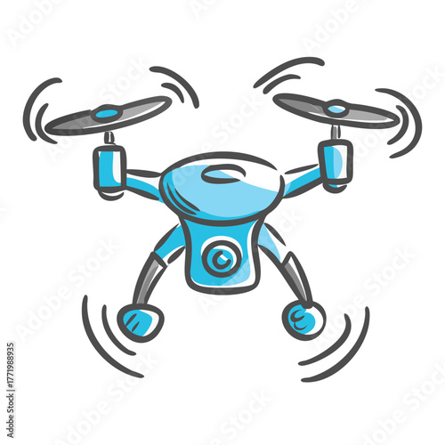 Futuristic quadcopter drone vector illustration sky aerial vehicle