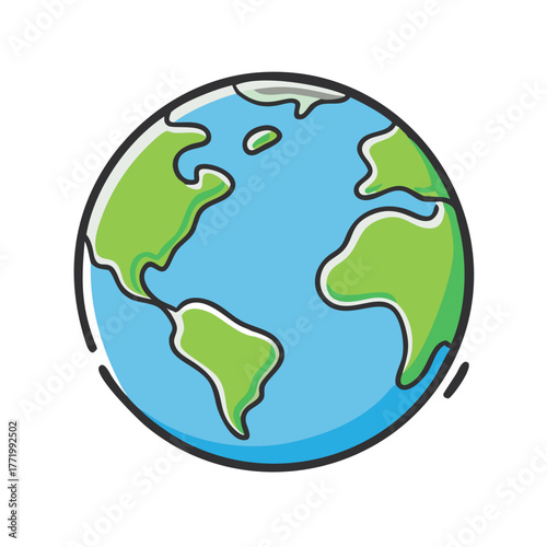 Drawn planet earth globe vector illustration scalable icon