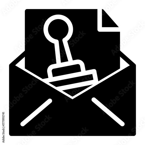 Legal Document Correspondence icon from the Notary icon collection (Glyph Style)