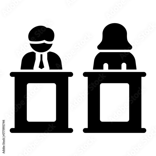 Legal Representation Justice icon from the Notary icon collection (Glyph Style)