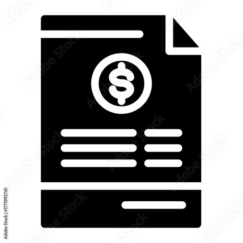 Notary Service Payment Invoice icon from the Notary icon collection (Glyph Style)