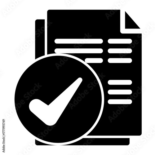 Document Verification Authentication icon from the Notary icon collection (Glyph Style)