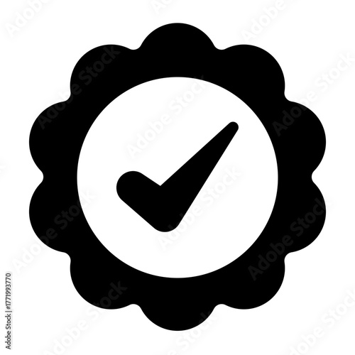 Official Verification Check Mark icon from the Notary icon collection (Glyph Style)