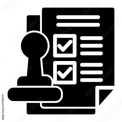 Legal Document Certification Stamp icon from the Notary icon collection (Glyph Style)