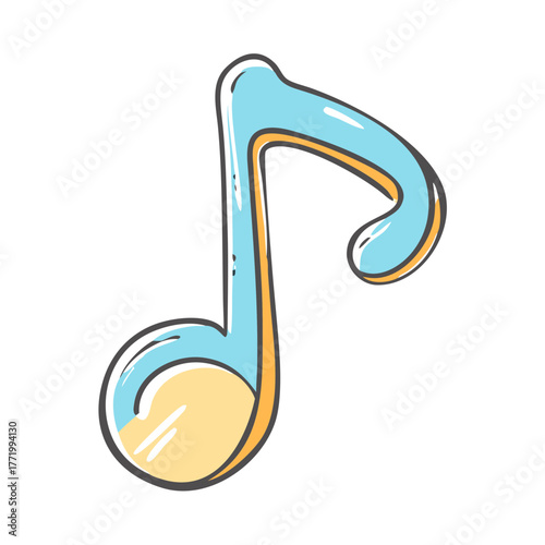 Blue music note vector illustration scalable icon