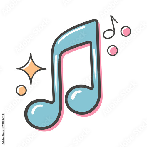 Playful music note vector illustration for digital media