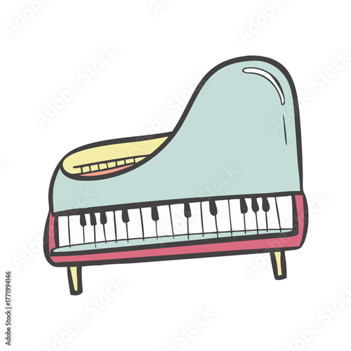Vector illustration of a grand piano musical instrument icon