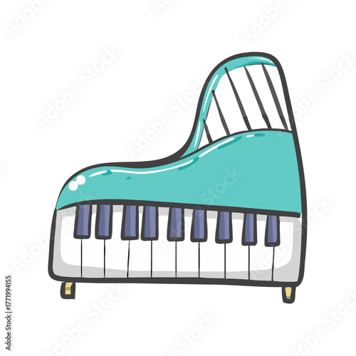 Stylized grand piano vector illustration for music lovers