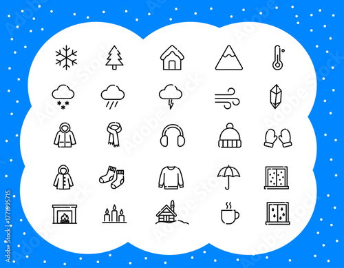 Winter icon set