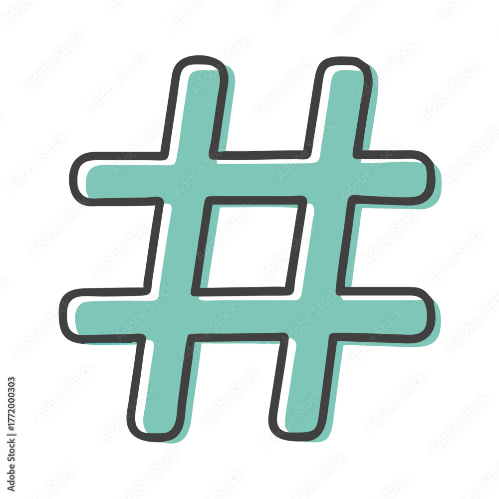 Fototapeta premium Hashtag symbol vector illustration scalable graphic design element