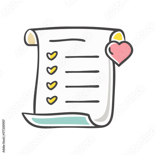 Charming wishlist heart vector illustration scalable icon