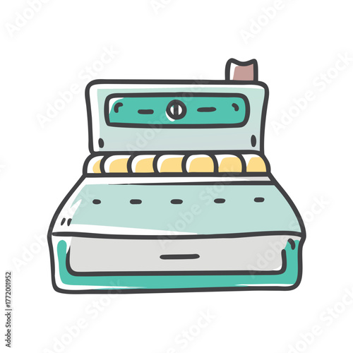 Vector illustration of a vintage cash register icon