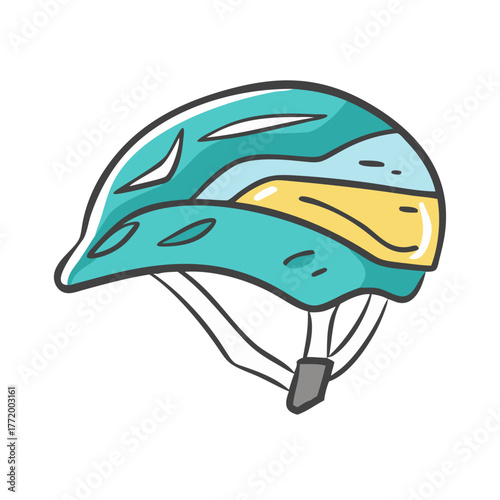 Vector illustration of a colorful biking helmet scalable for any project