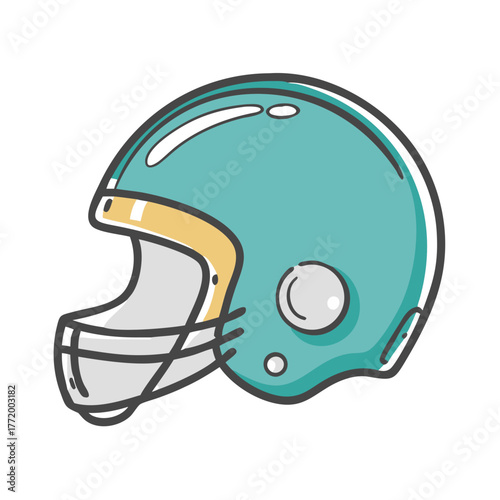 Turquoise football helmet vector illustration scalable graphic icon