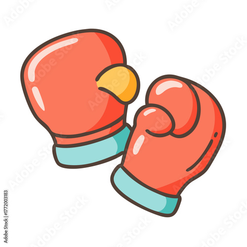 Pair of cartoon boxing gloves vector illustration for sports and fitness