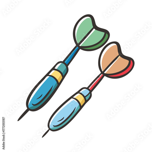 Vector illustration of two colorful darts for games and sports