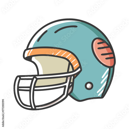 Vector football helmet illustration icon scalable sports gear