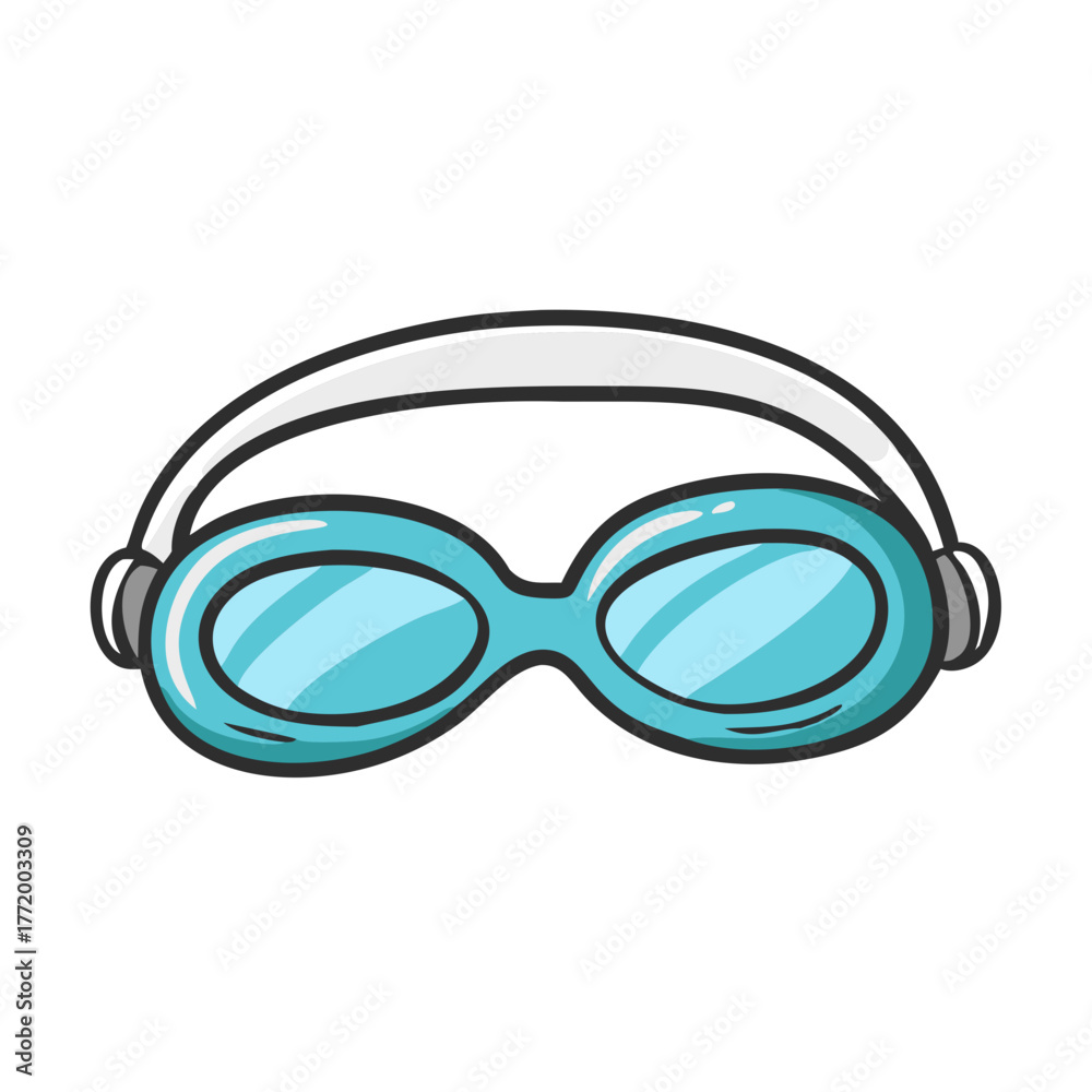 Fototapeta premium Clean vector illustration of teal swimming goggles icon