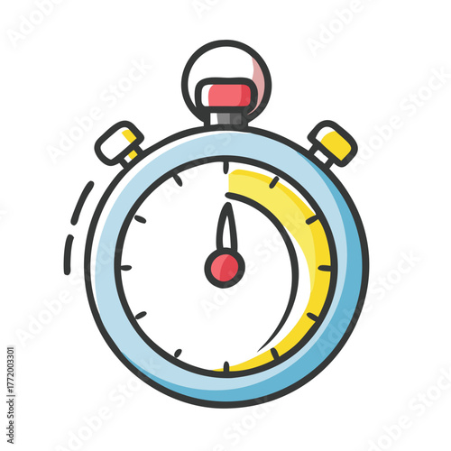 Hand-drawn stopwatch illustration scalable vector icon for timekeeping