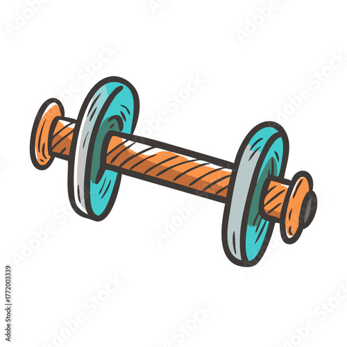 Weightlifting bar dumbbell vector illustration scalable icon graphic