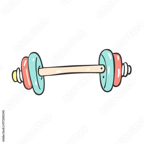 Weightlifting barbell vector illustration for fitness and sports graphics