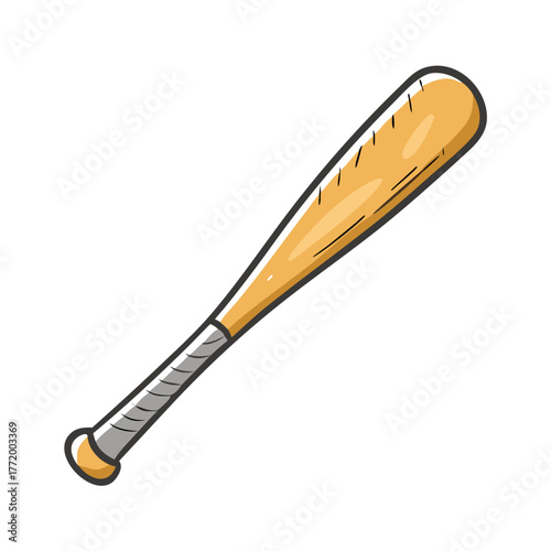Wooden baseball bat vector illustration scalable sport equipment icon