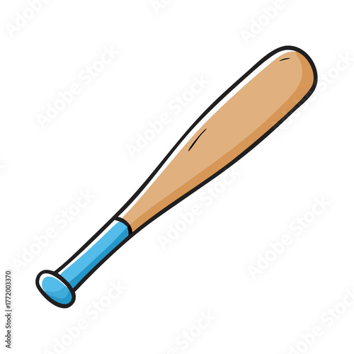Wooden baseball bat vector graphic for sports and games