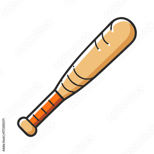 Vector baseball bat illustration scalable sport equipment icon