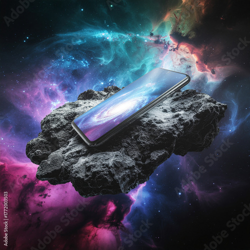 Smartphone Mockup Set - Blank Screen on Surreal Floating Islands and Fantasy Environments