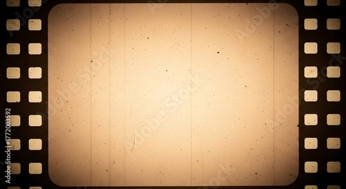 Aged Sepia Projection Screen with Film Grain, Sprockets, Scratches, and Vintage Degradation - Evoking Retro Cinema Nostalgia.