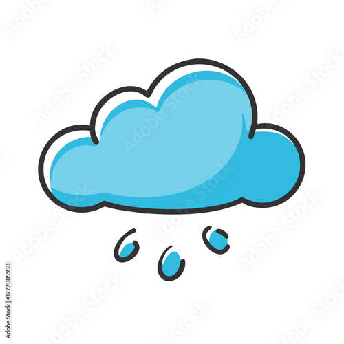Vector illustration of a raining cloud icon scalable for general use