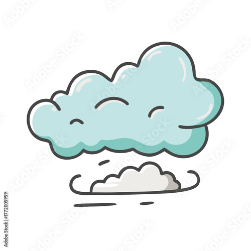 Cute cartoon fog cloud vector illustration weather icon