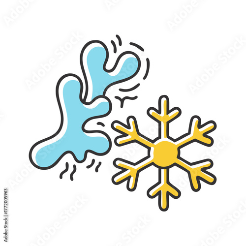 Vector illustration of snowflake and abstract frost pattern
