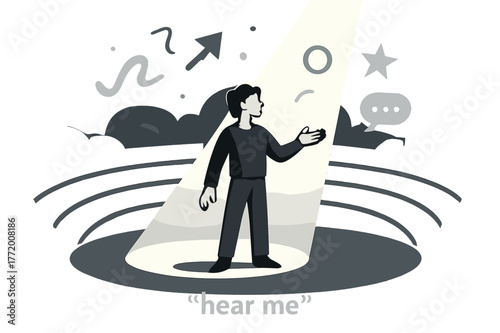 Amphitheater Spotlight Drama. Amphitheater ? Spotlight Monologue. A lone actor stands center stage; a clean cone of light slices the dusk. Whispered caption