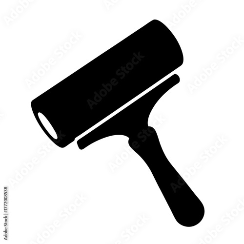 Black solid lint roller tool silhouette for removing fuzz and pet hair