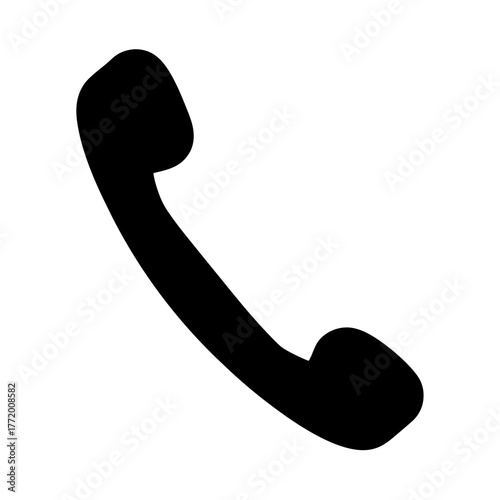 Black Silhouette of a Telephone Handset, representing Communication and Connectivity