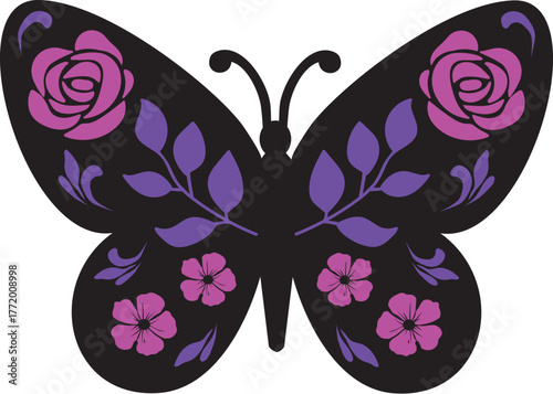 Butterfly with Flowers.