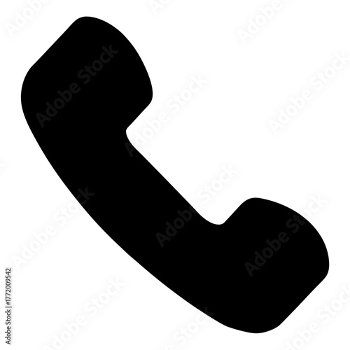 Simple and Clean Vector Illustration of an Old School Black Telephone Receiver