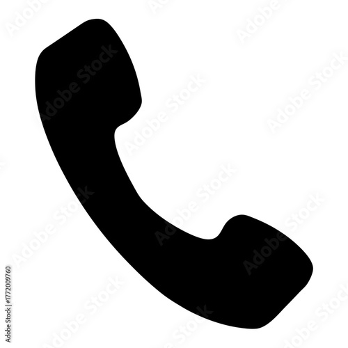 Black silhouette of a telephone handset conveying communication and connection