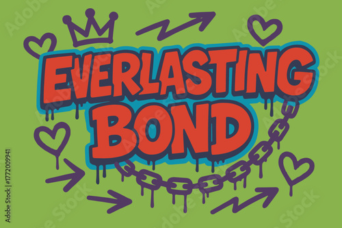 Everlasting Bond Graffiti. Everlasting Bond ? Graffiti Simplified; lettering: thick bubble/block, tilted; effects: dripping outlines, flat spray fills;