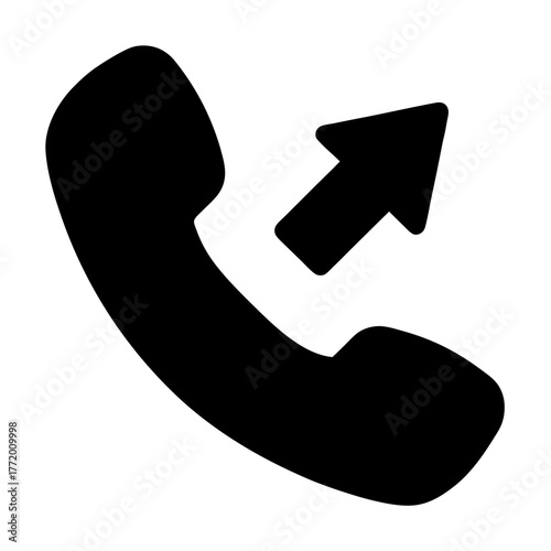 Outgoing call symbol, representing a phone call being sent out or made