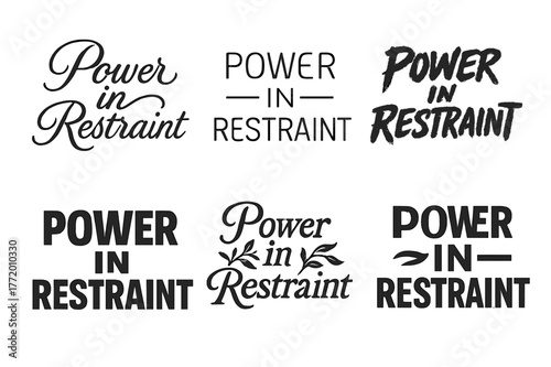 Lettering Styles Showcase. Power in Restraint. Set lettering. harmonious lettering variations of the same emblematic concept, each with different artistic